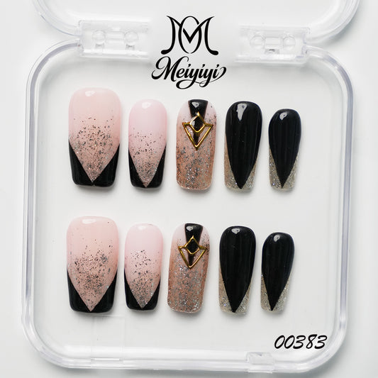 00383-MYY's designer original high-end design customized luxury hand-painted wearable nail art