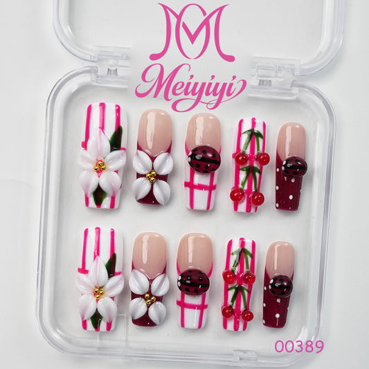 00389-MYY's designer original high-end design customized luxury hand-painted wearable nail art