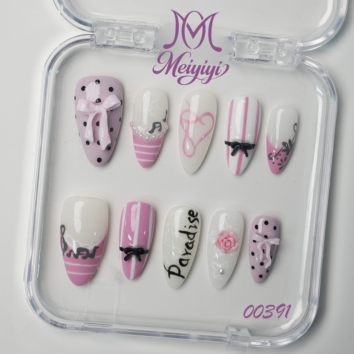 00391-MYY's designer original high-end design customized luxury hand-painted wearable nail art
