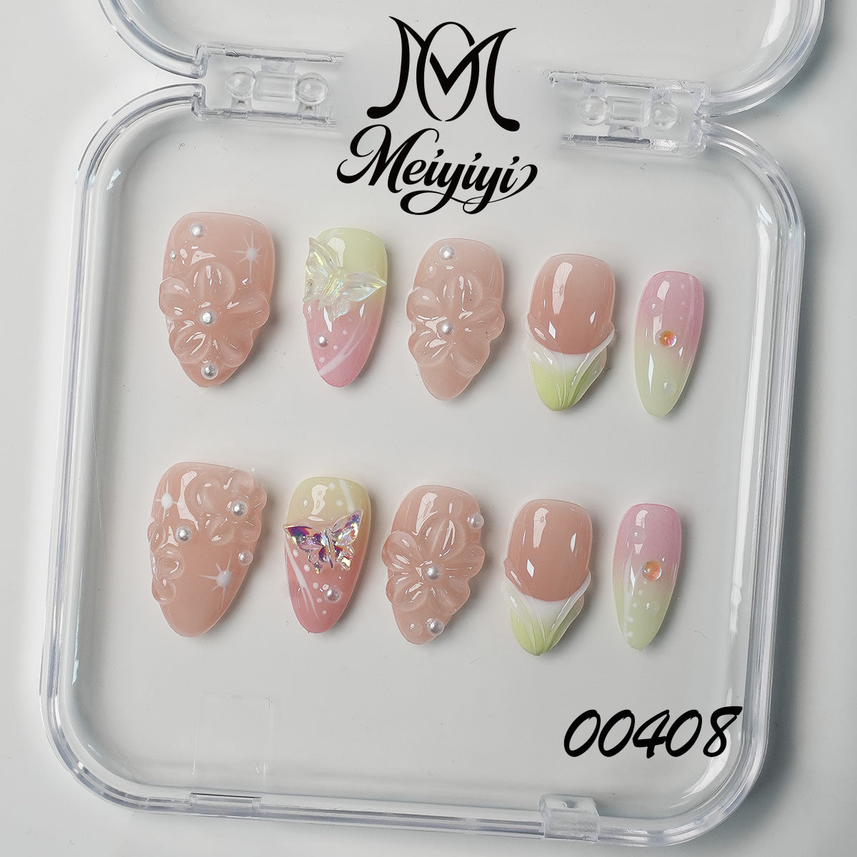 00408-MYY's designer original high-end design customized luxury hand-painted wearable nail art