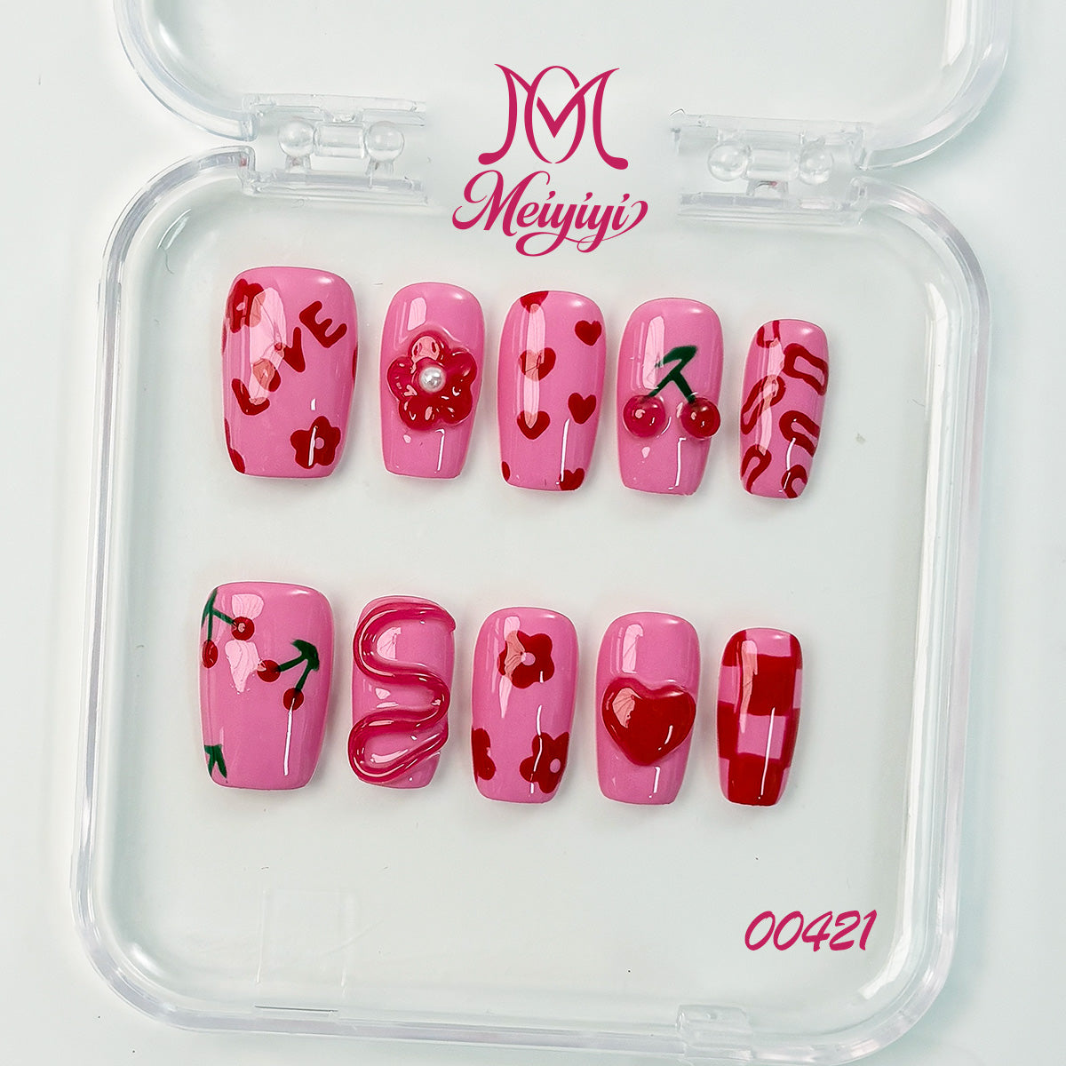 00421-MYY's designer original high-end design customized luxury hand-painted wearable nail art