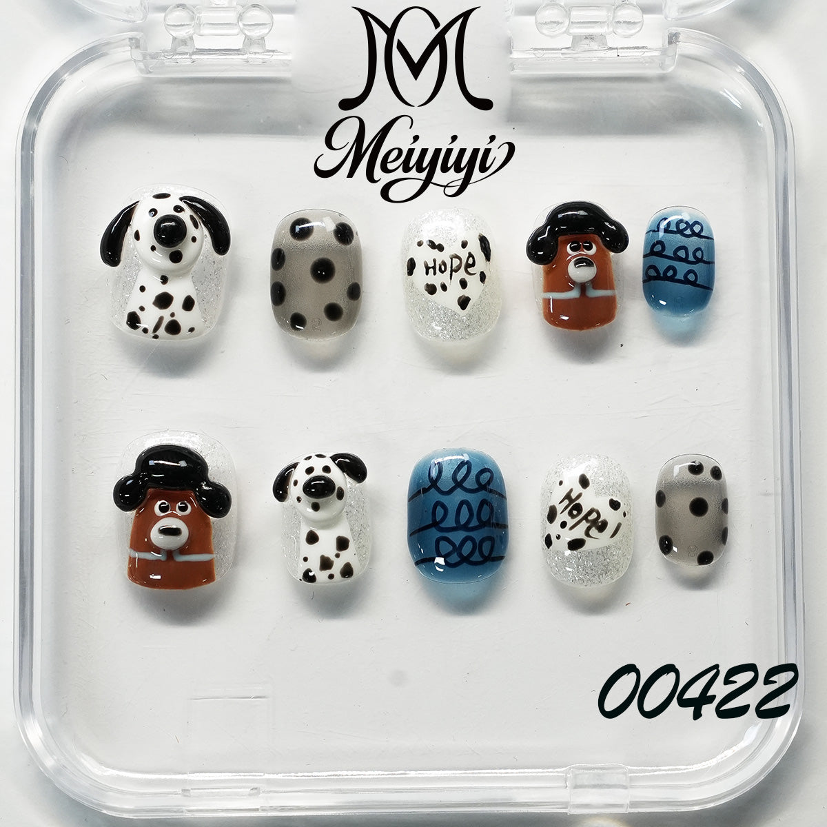 00422-MYY's designer original high-end design customized luxury hand-painted wearable nail art