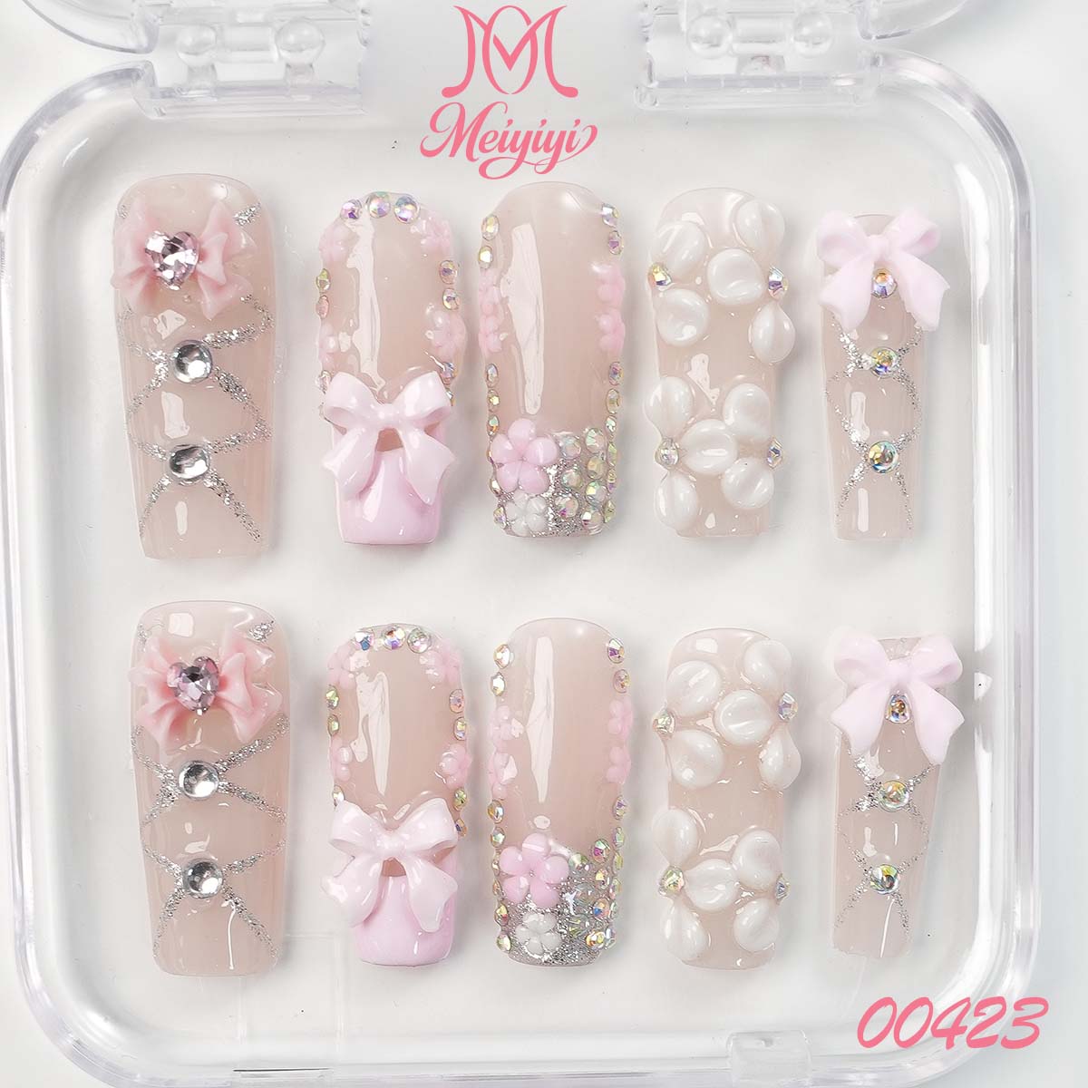00423-MYY's designer original high-end design customized luxury hand-painted wearable nail art