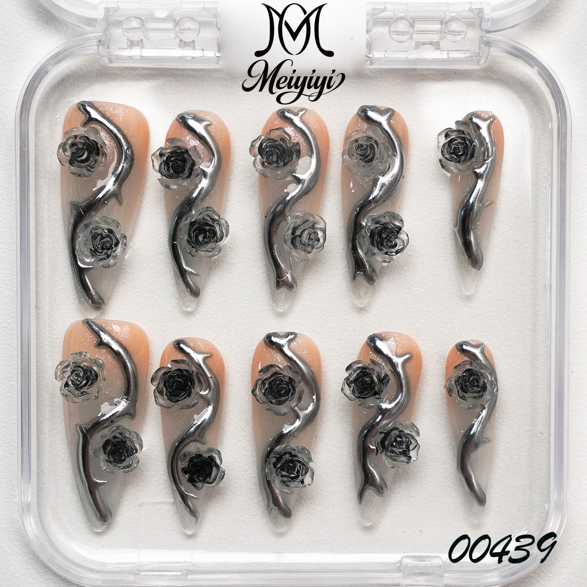00439-MYY's designer original high-end design customized luxury hand-painted wearable nail art