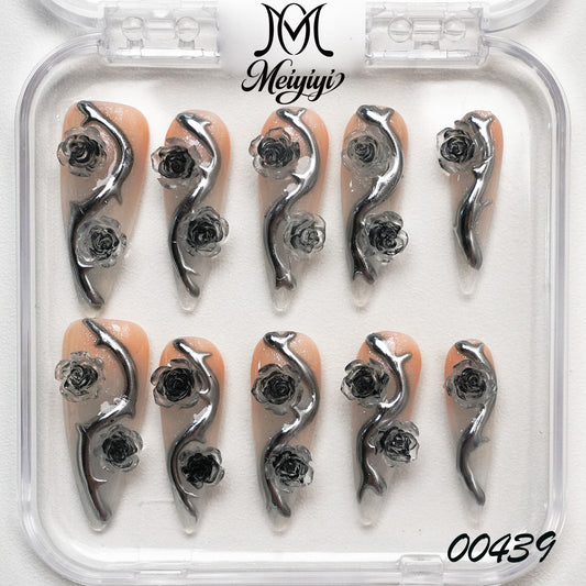 00439-MYY's designer original high-end design customized luxury hand-painted wearable nail art