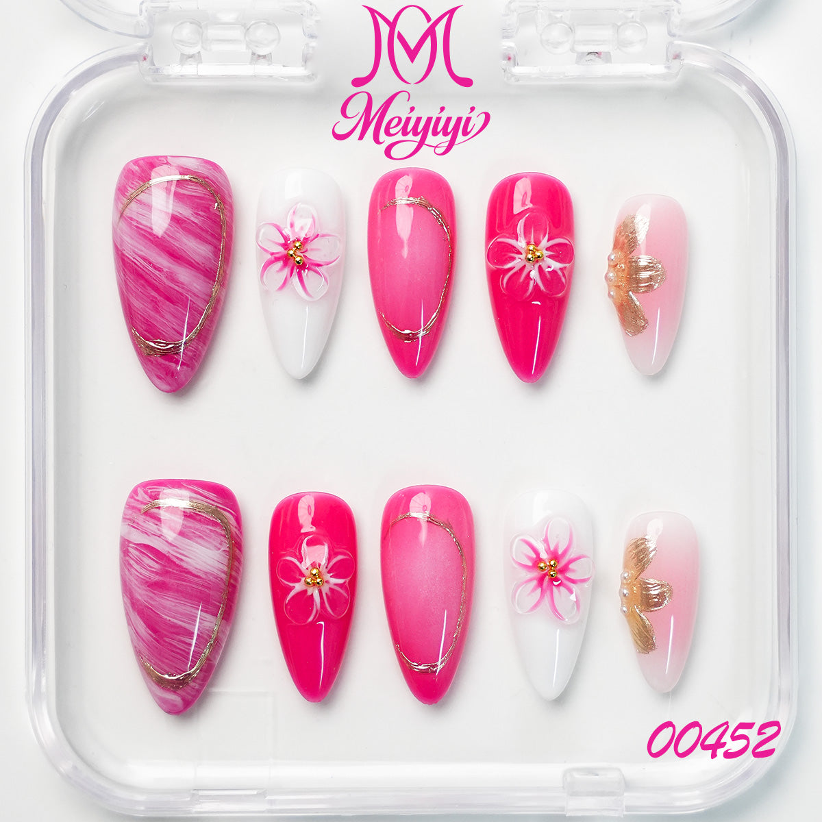 00452-MYY's designer original high-end design customized luxury hand-painted wearable nail art