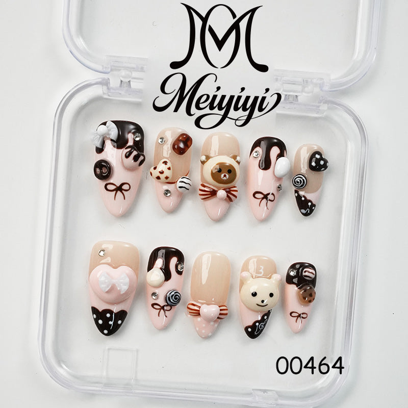 00464-MYY's designer original high-end design customized luxury hand-painted wearable nail art