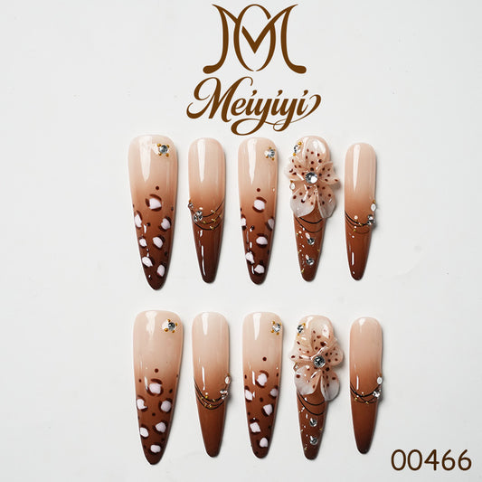 00466-MYY's designer original high-end design customized luxury hand-painted wearable nail art