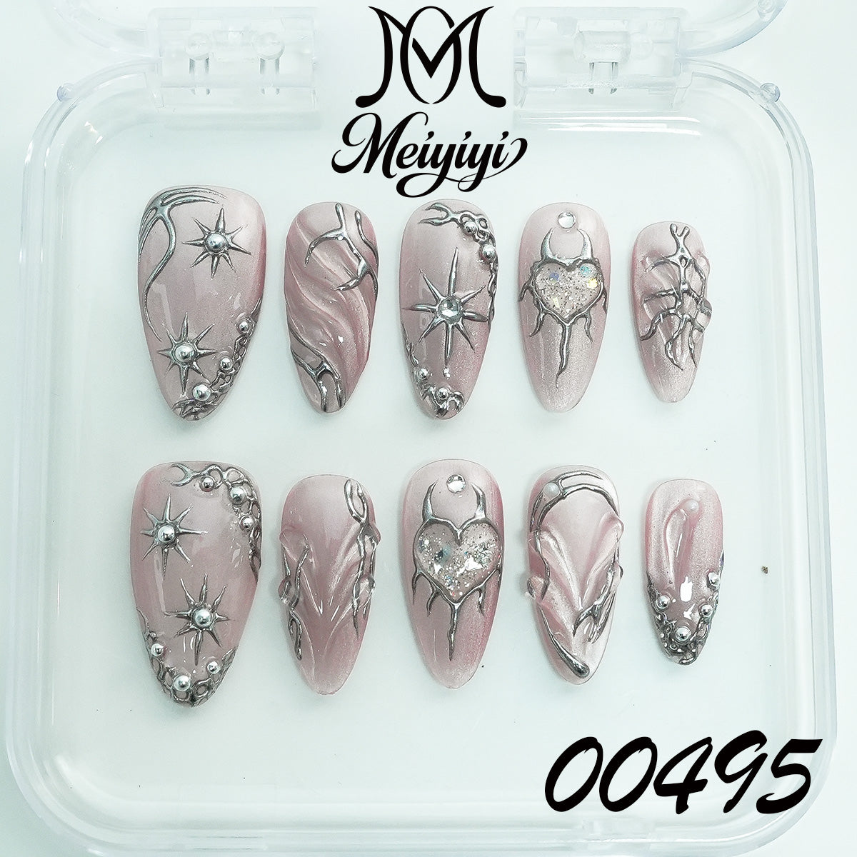 00495-MYY's designer original high-end design customized luxury hand-painted wearable nail art