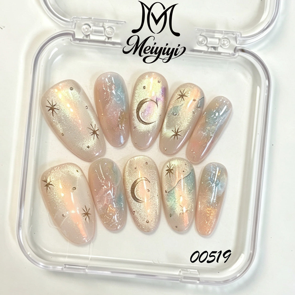 00519-MYY's designer original high-end design customized luxury hand-painted wearable nail art