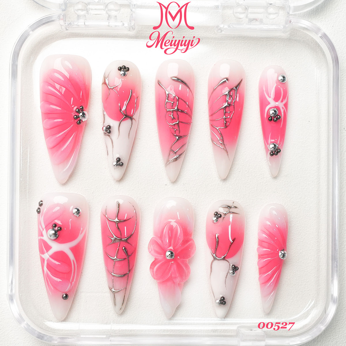 00527-MYY's designer original high-end design customized luxury hand-painted wearable nail art