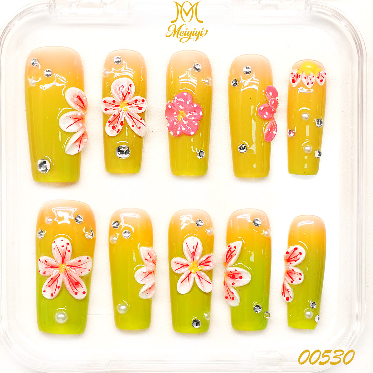 00530-MYY's designer original high-end design customized luxury hand-painted wearable nail art