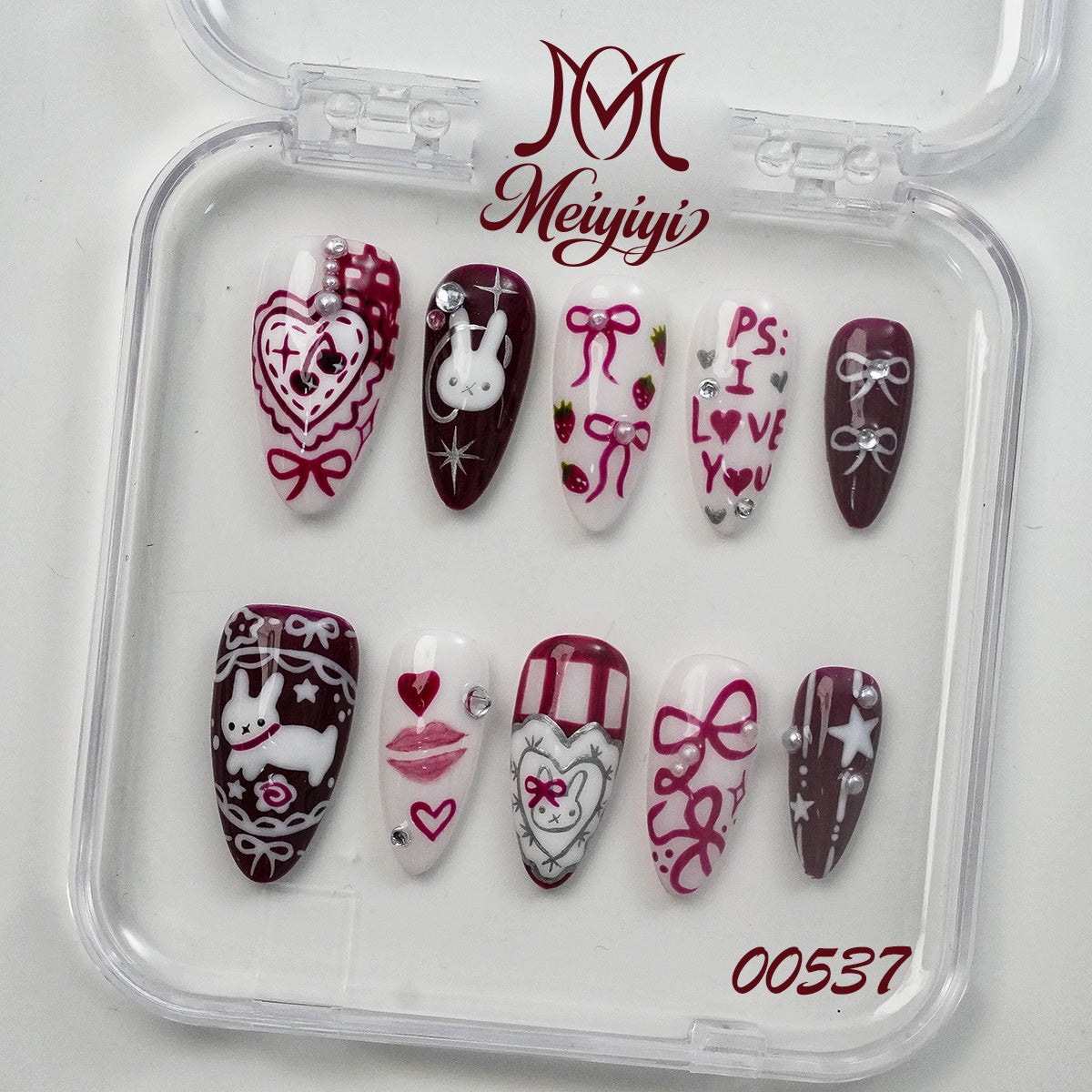 00537-MYY's designer original high-end design customized luxury hand-painted wearable nail art