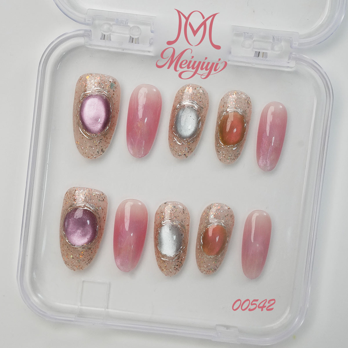 00542-MYY's designer original high-end design customized luxury hand-painted wearable nail art
