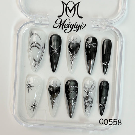 00558-MYY's designer original high-end design customized luxury hand-painted wearable nail art