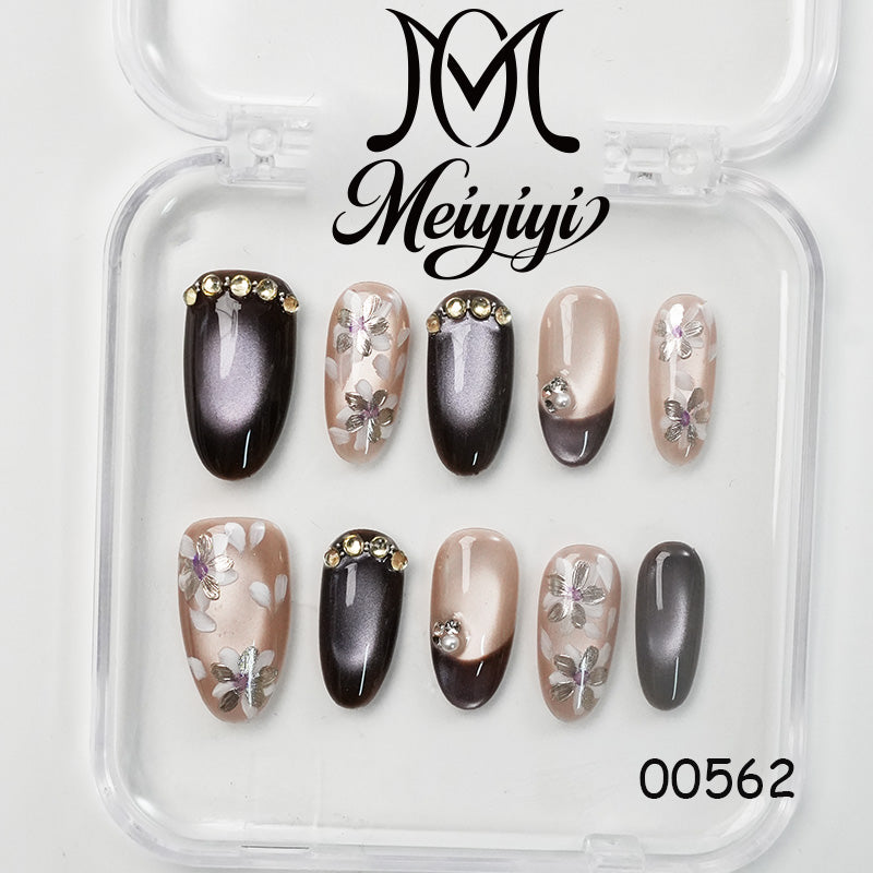 00562-MYY's designer original high-end design customized luxury hand-painted wearable nail art