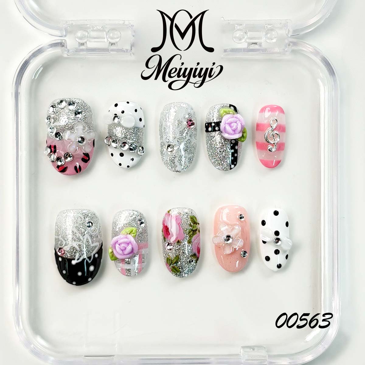 00563-MYY's designer original high-end design customized luxury hand-painted wearable nail art
