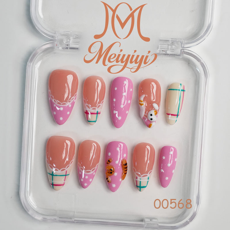 00568-MYY's designer original high-end design customized luxury hand-painted wearable nail art