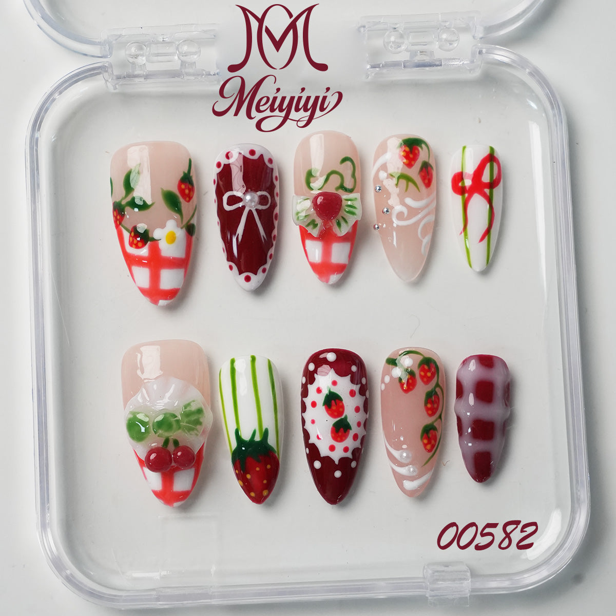 00582-MYY's designer original high-end design customized luxury hand-painted wearable nail art