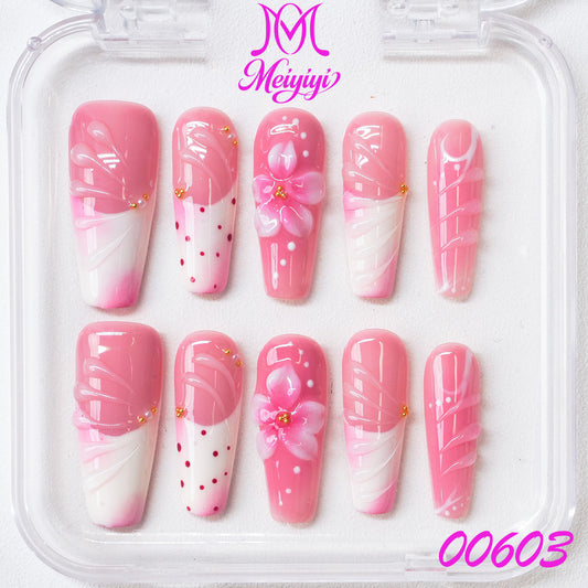 00603-MYY's designer original high-end design customized luxury hand-painted wearable nail art