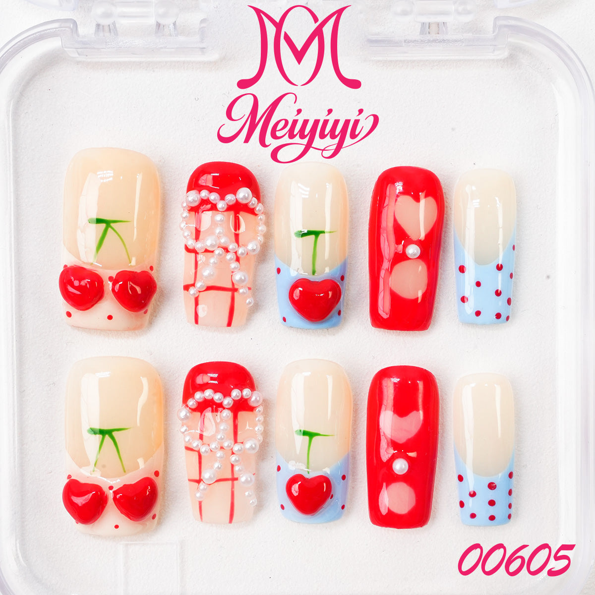 00605-MYY's designer original high-end design customized luxury hand-painted wearable nail art
