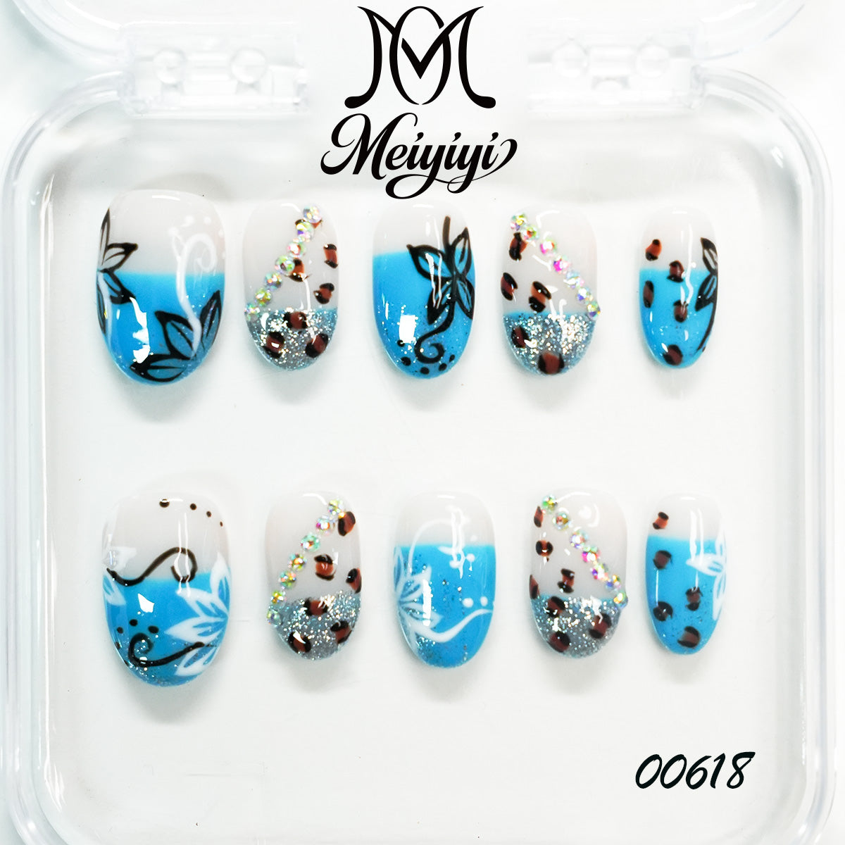 00618-MYY's designer original high-end design customized luxury hand-painted wearable nail art