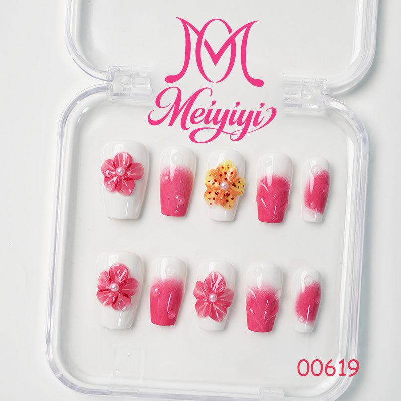 00619-MYY's designer original high-end design customized luxury hand-painted wearable nail art