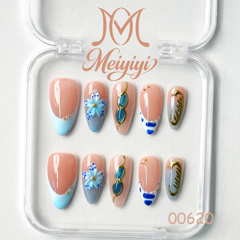 00620-MYY's designer original high-end design customized luxury hand-painted wearable nail art