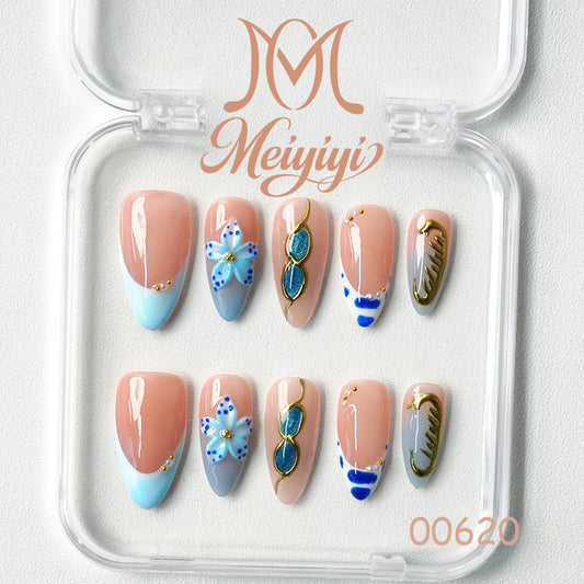 00620-MYY's designer original high-end design customized luxury hand-painted wearable nail art