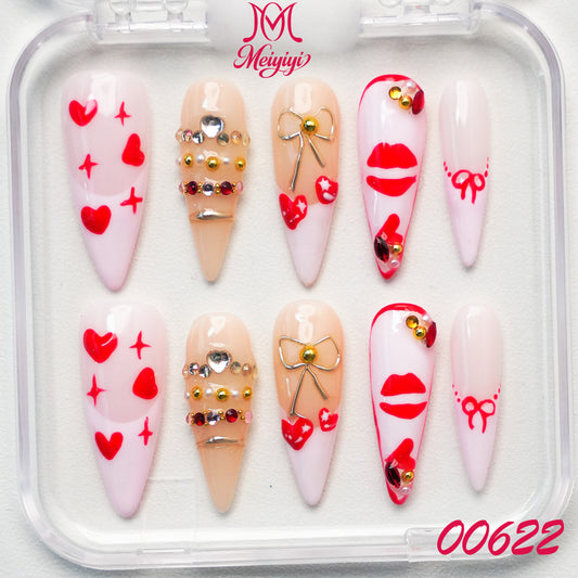 00622-MYY's designer original high-end design customized luxury hand-painted wearable nail art