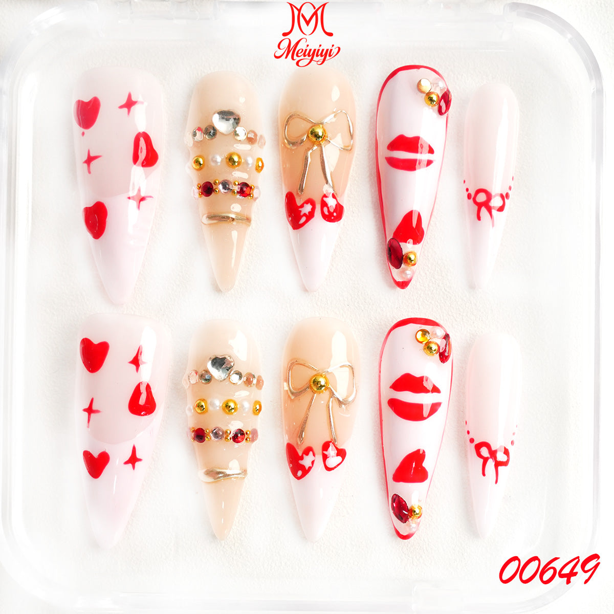 00649-MYY's designer original high-end design customized luxury hand-painted wearable nail art