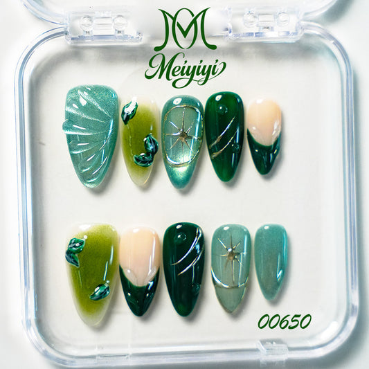 00650-MYY's designer original high-end design customized luxury hand-painted wearable nail art