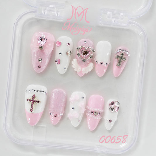 00658-MYY's designer original high-end design customized luxury hand-painted wearable nail art