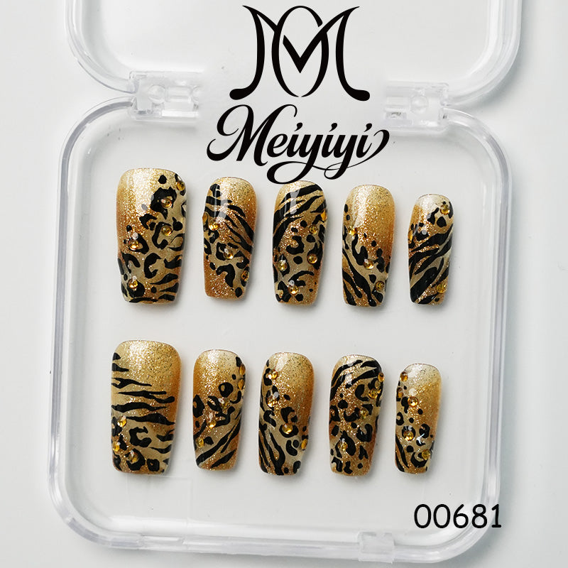 00681-MYY's designer original high-end design customized luxury hand-painted wearable nail art