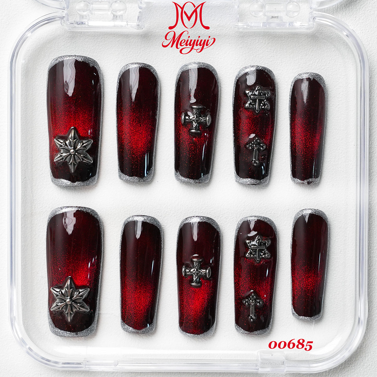 00685-MYY's designer original high-end design customized luxury hand-painted wearable nail art