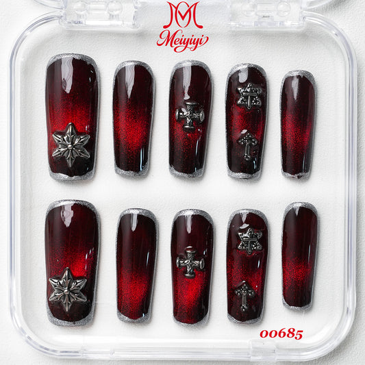 00685-MYY's designer original high-end design customized luxury hand-painted wearable nail art