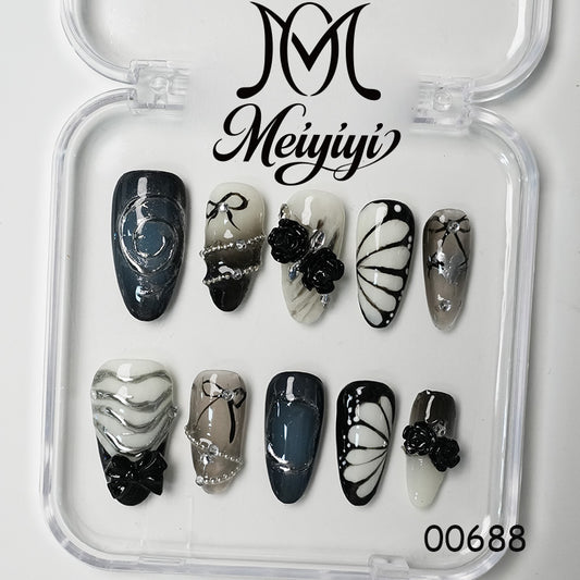 00688-MYY's designer original high-end design customized luxury hand-painted wearable nail art