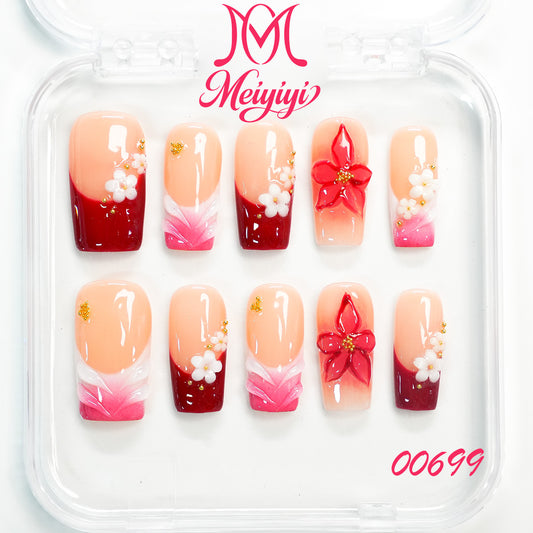 00699-MYY's designer original high-end design customized luxury hand-painted wearable nail art