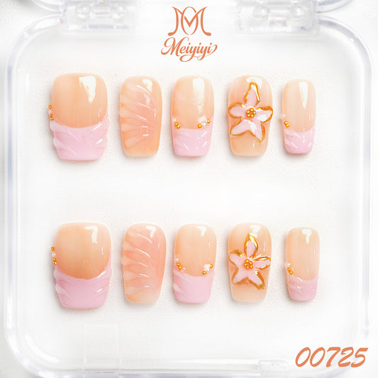 00725-MYY's designer original high-end design customized luxury hand-painted wearable nail art