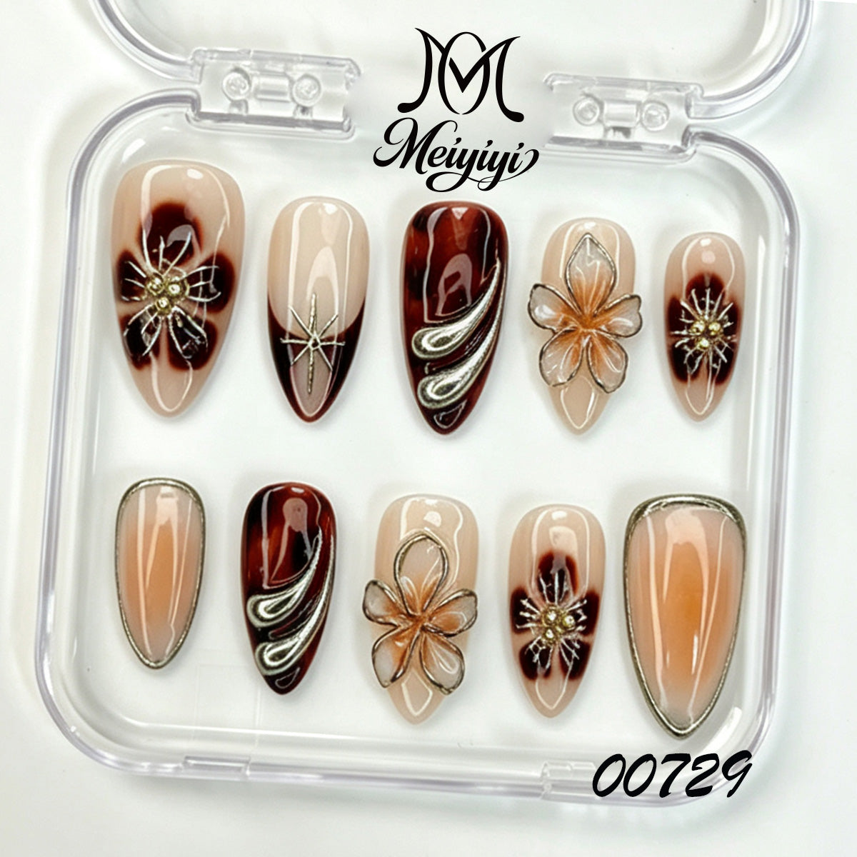 00729-MYY's designer original high-end design customized luxury hand-painted wearable nail art