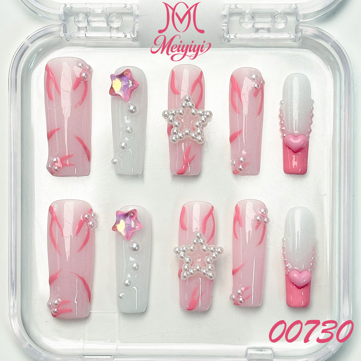 00730-MYY's designer original high-end design customized luxury hand-painted wearable nail art