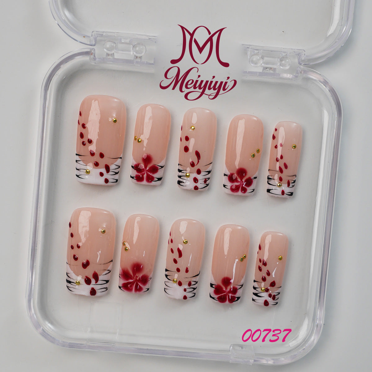 00737-MYY's designer original high-end design customized luxury hand-painted wearable nail art