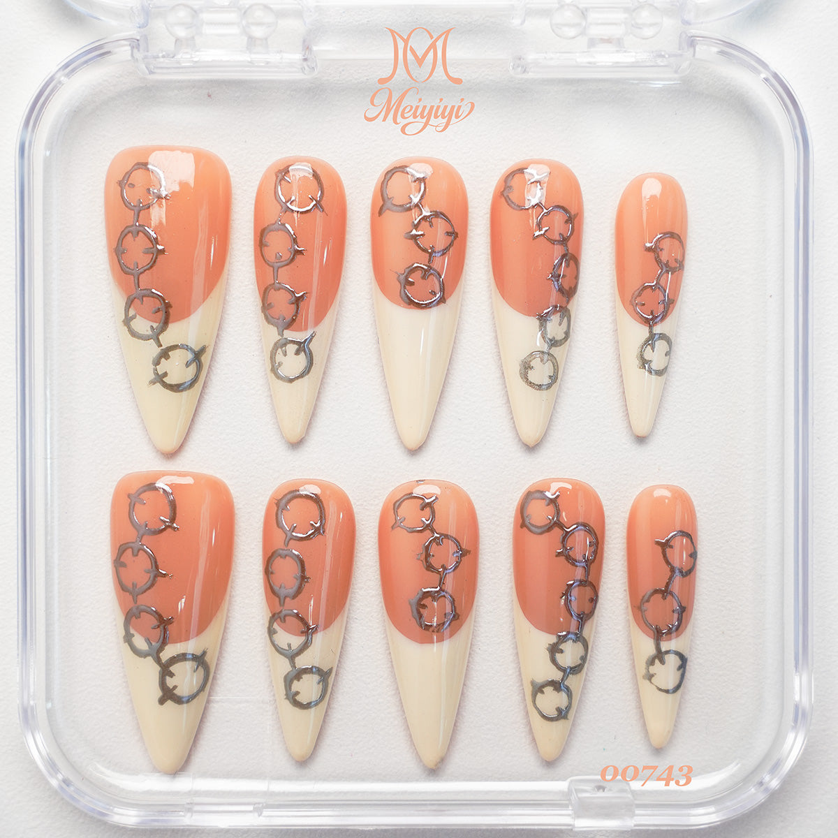 00743-MYY's designer original high-end design customized luxury hand-painted wearable nail art