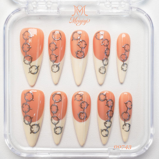 00743-MYY's designer original high-end design customized luxury hand-painted wearable nail art