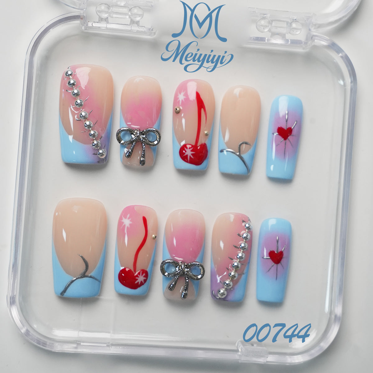 00744-MYY's designer original high-end design customized luxury hand-painted wearable nail art