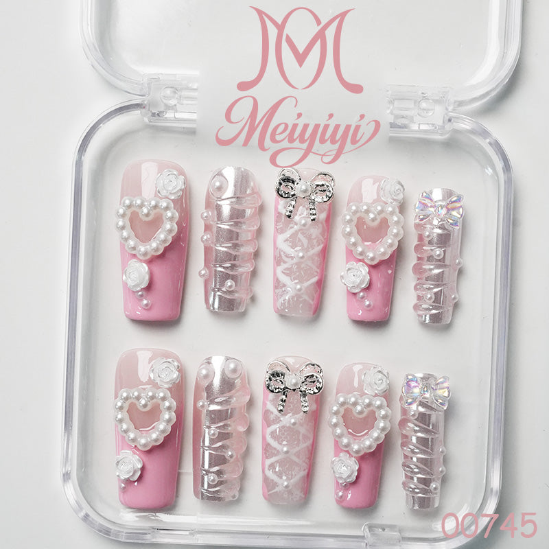 00745-MYY's designer original high-end design customized luxury hand-painted wearable nail art