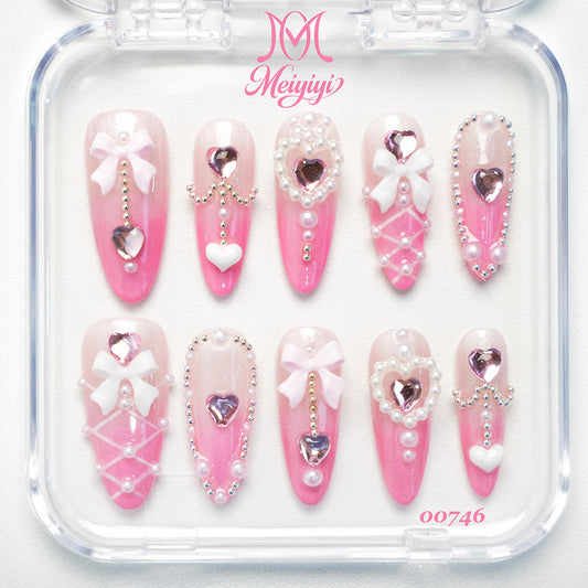 00746-MYY's designer original high-end design customized luxury hand-painted wearable nail art