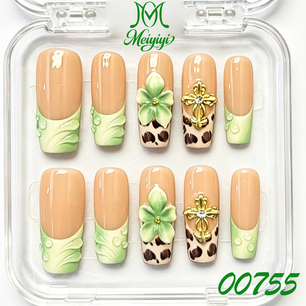 00755-MYY's designer original high-end design customized luxury hand-painted wearable nail art
