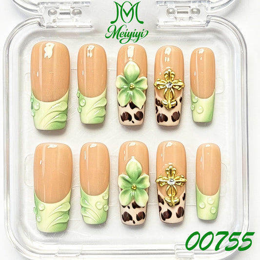 00755-MYY's designer original high-end design customized luxury hand-painted wearable nail art