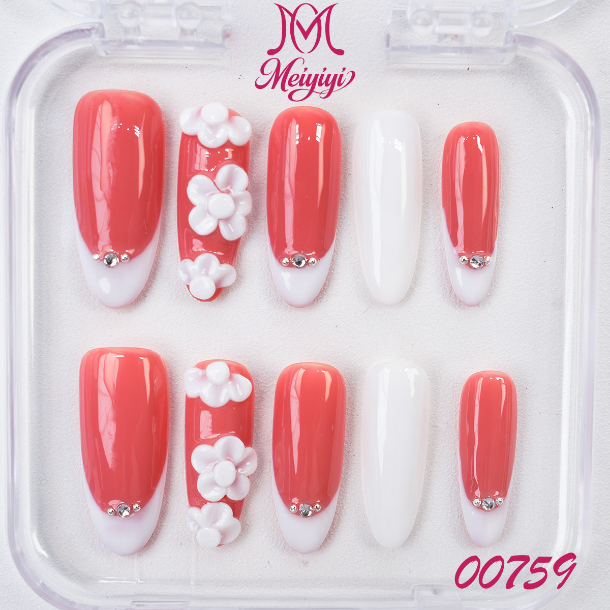 00759-MYY's designer original high-end design customized luxury hand-painted wearable nail art